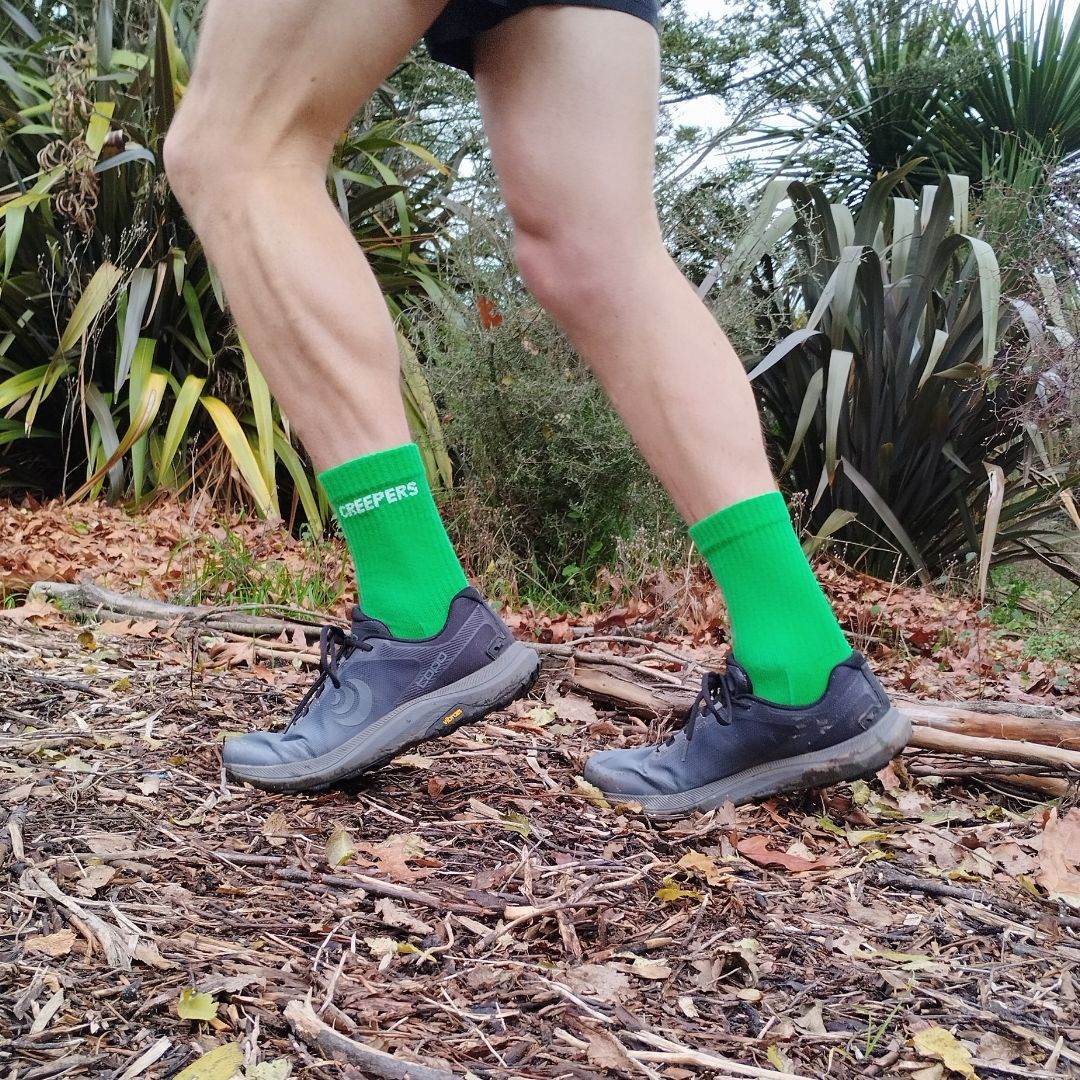 Lichen Up | Green Merino Toe Socks