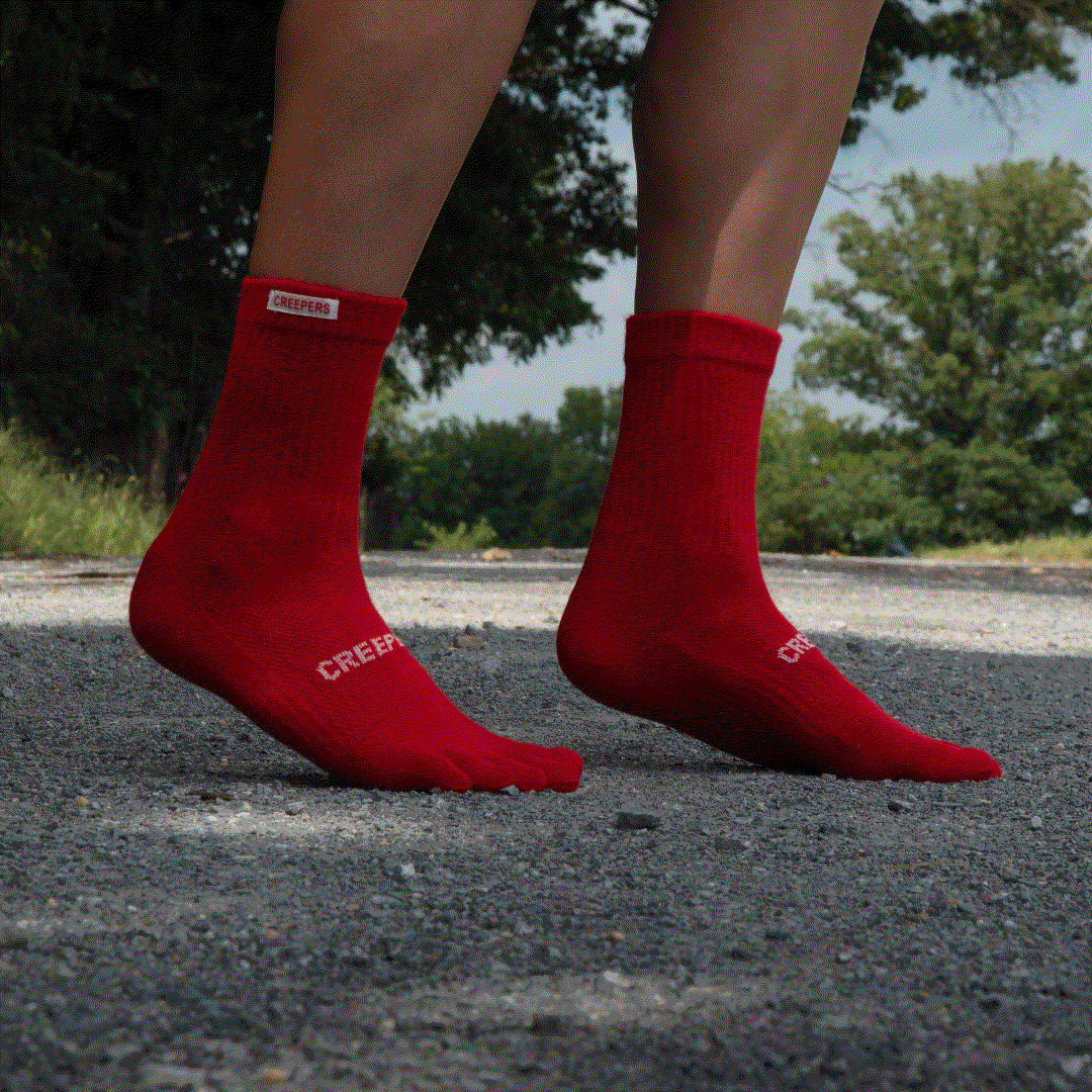 Release #5: RED Merino Toe Socks | Creepers Socks